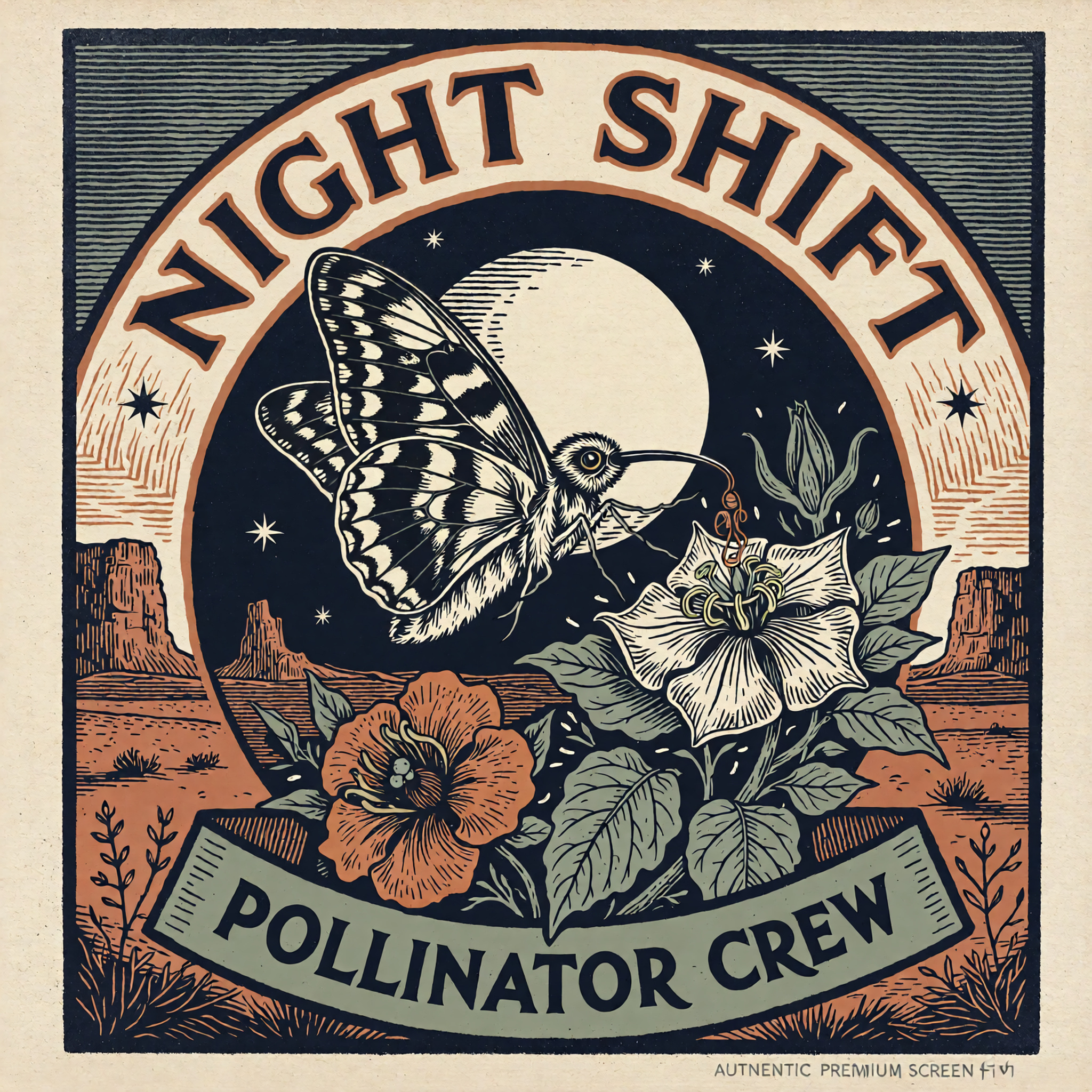 Night Pollinator Crew Shirt Graphic