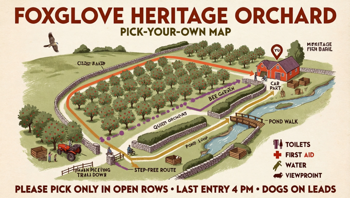 Heritage Orchard Visitor Wayfinding Map