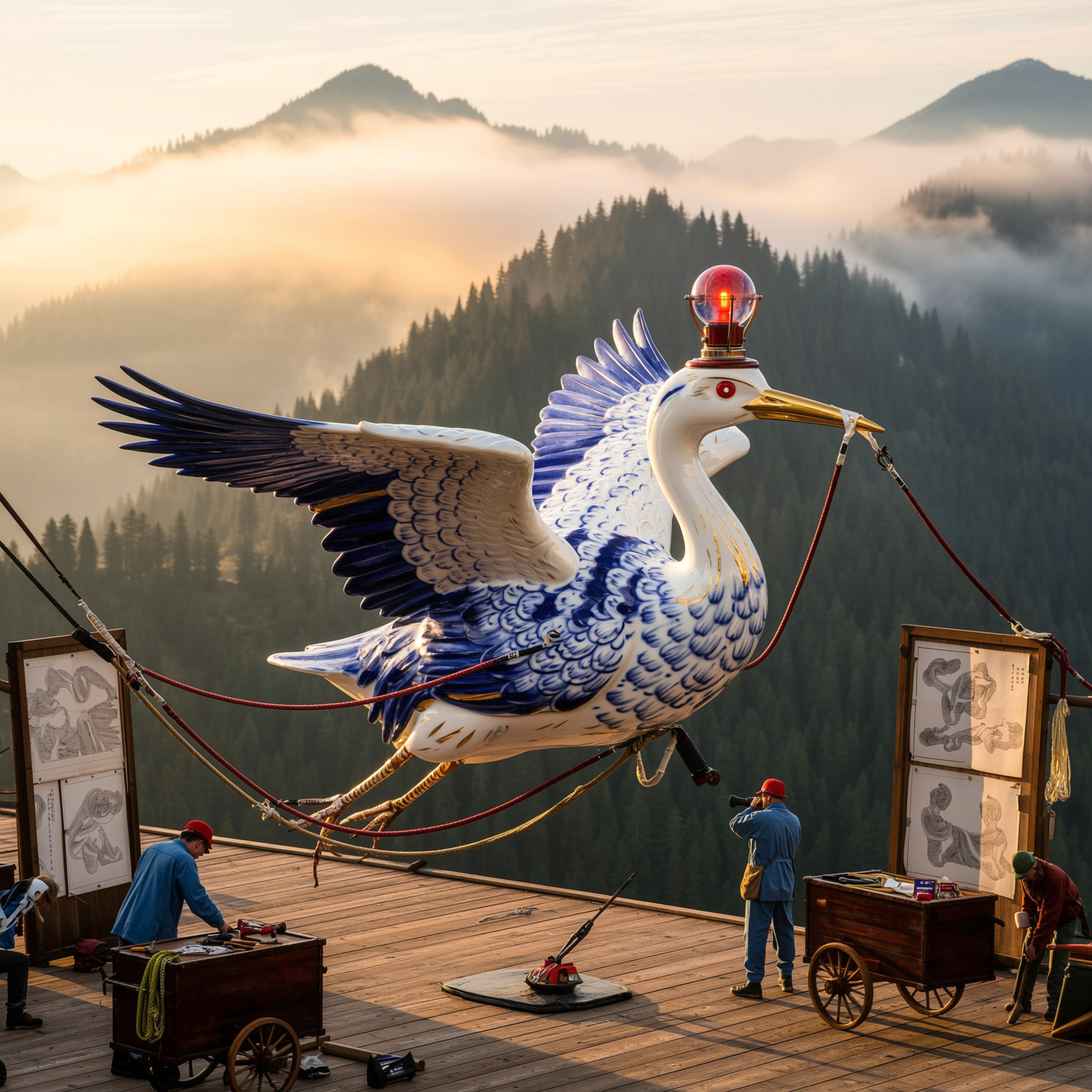 Porcelain Crane Airship Dockyard