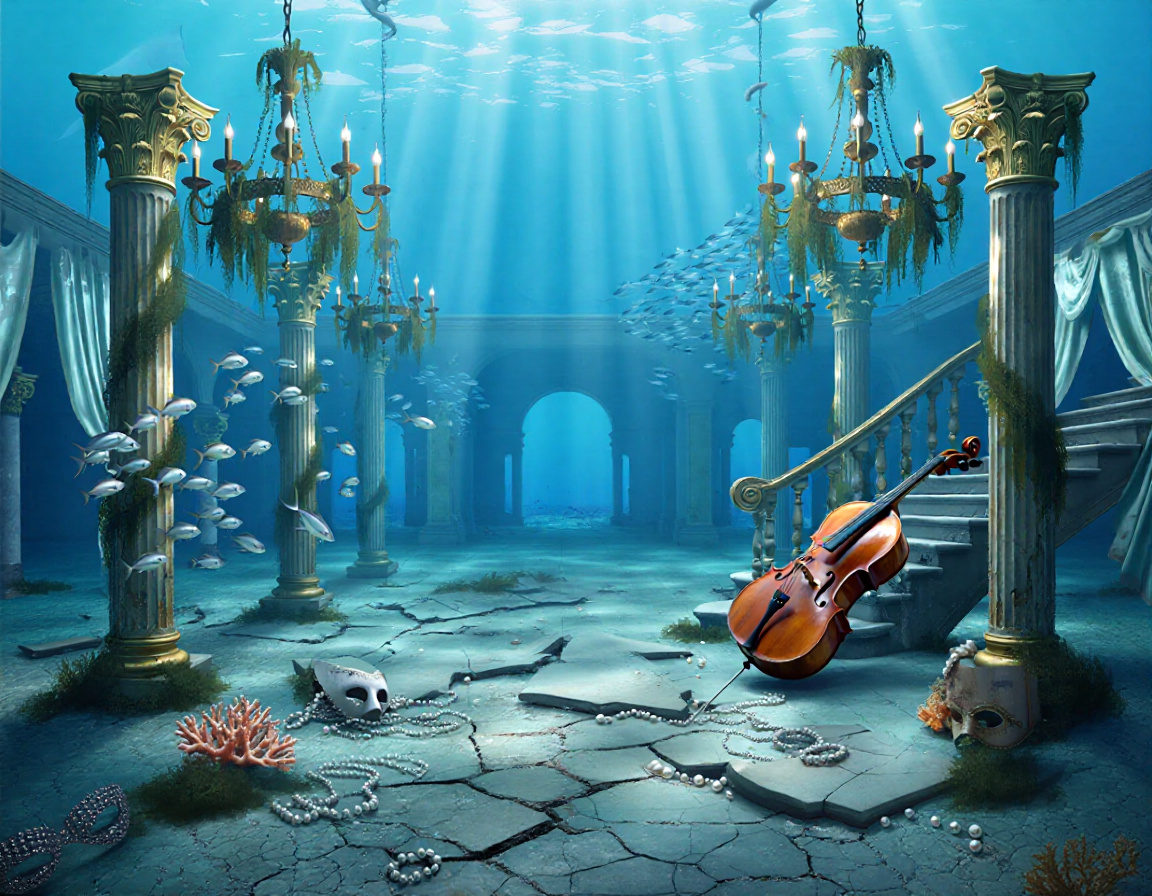 Submerged Ballroom Ruins Tableau