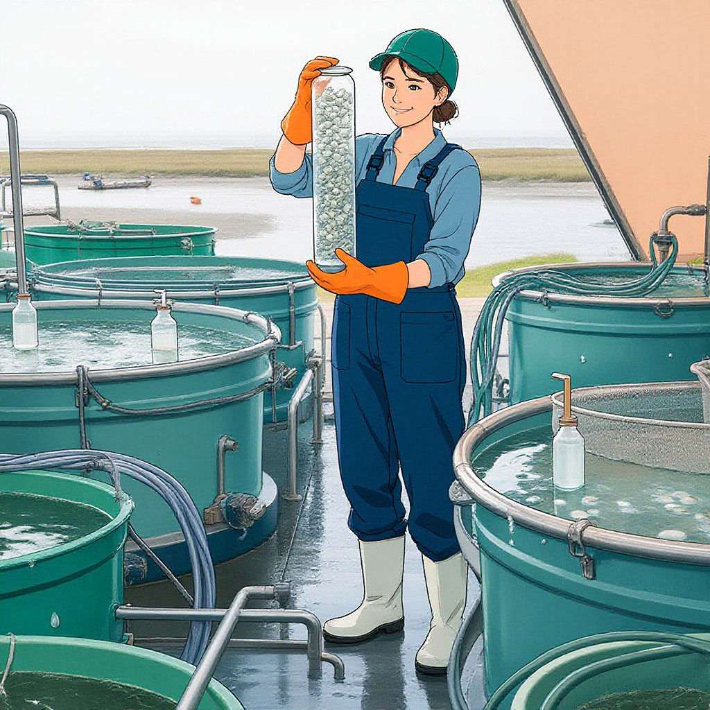 Anime Oyster Hatchery Recruitment Illustration
