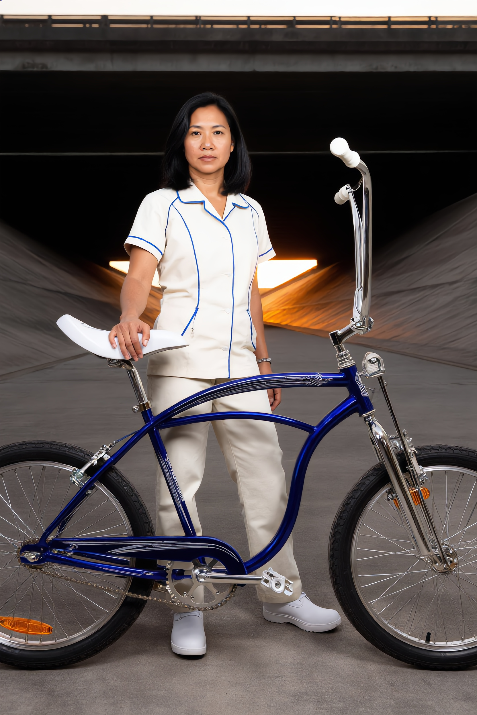 Lowrider Bicycle Builder Editorial Portrait