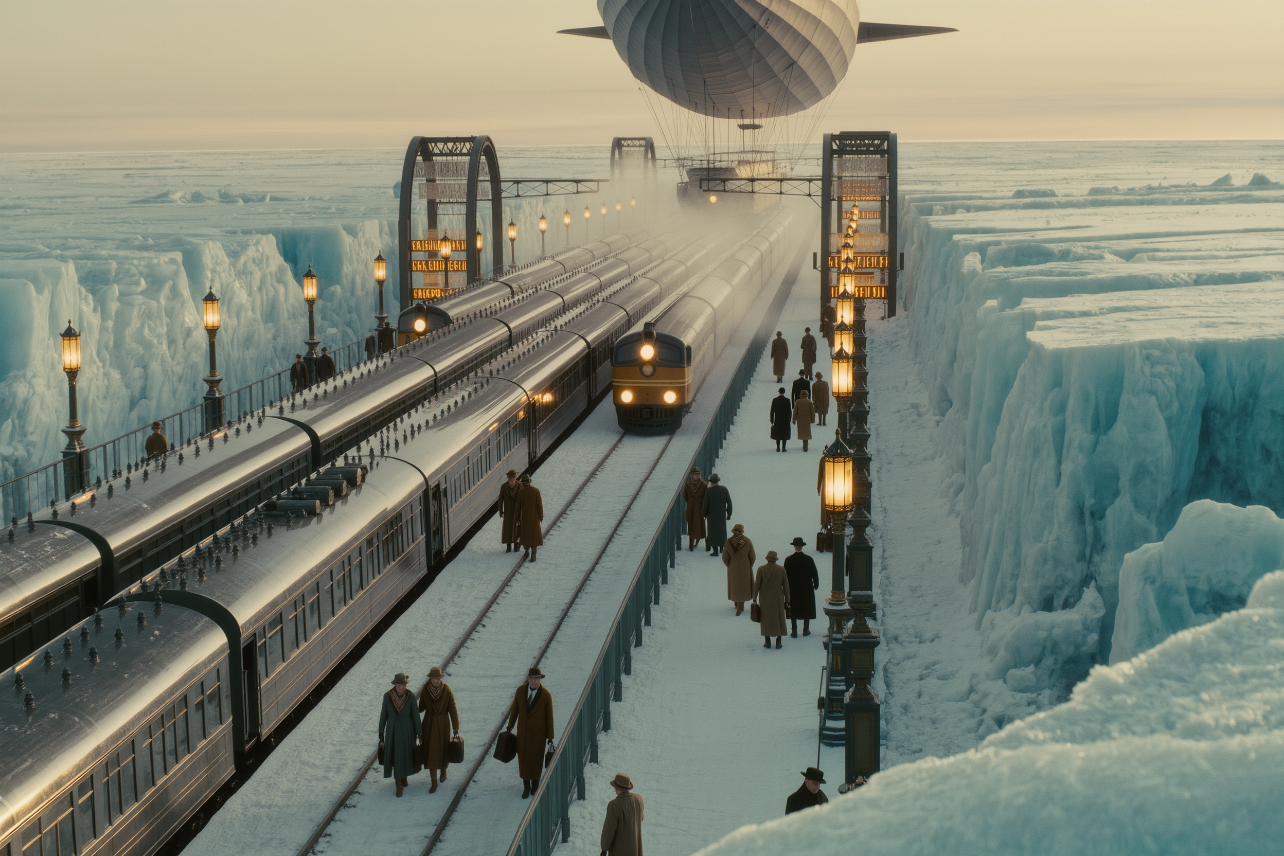 Retrofuturist Icebound Rail Terminal