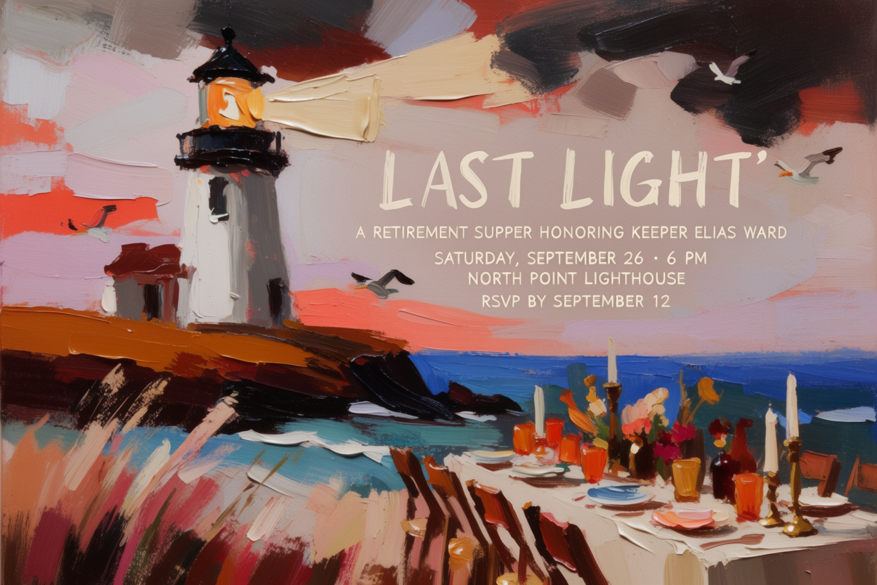 Lighthouse Keeper Retirement Supper Invitation