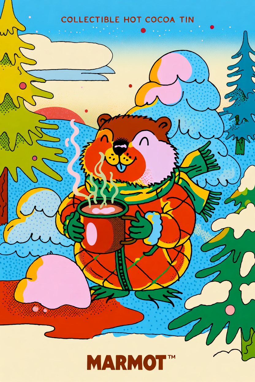 Alpine Marmot Cocoa Tin Design