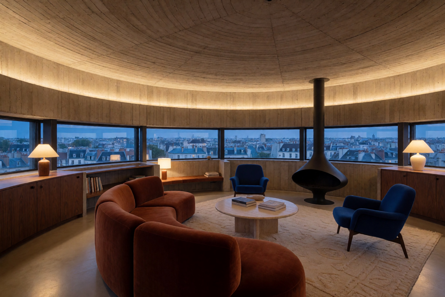 Converted Water Tower Living Room
