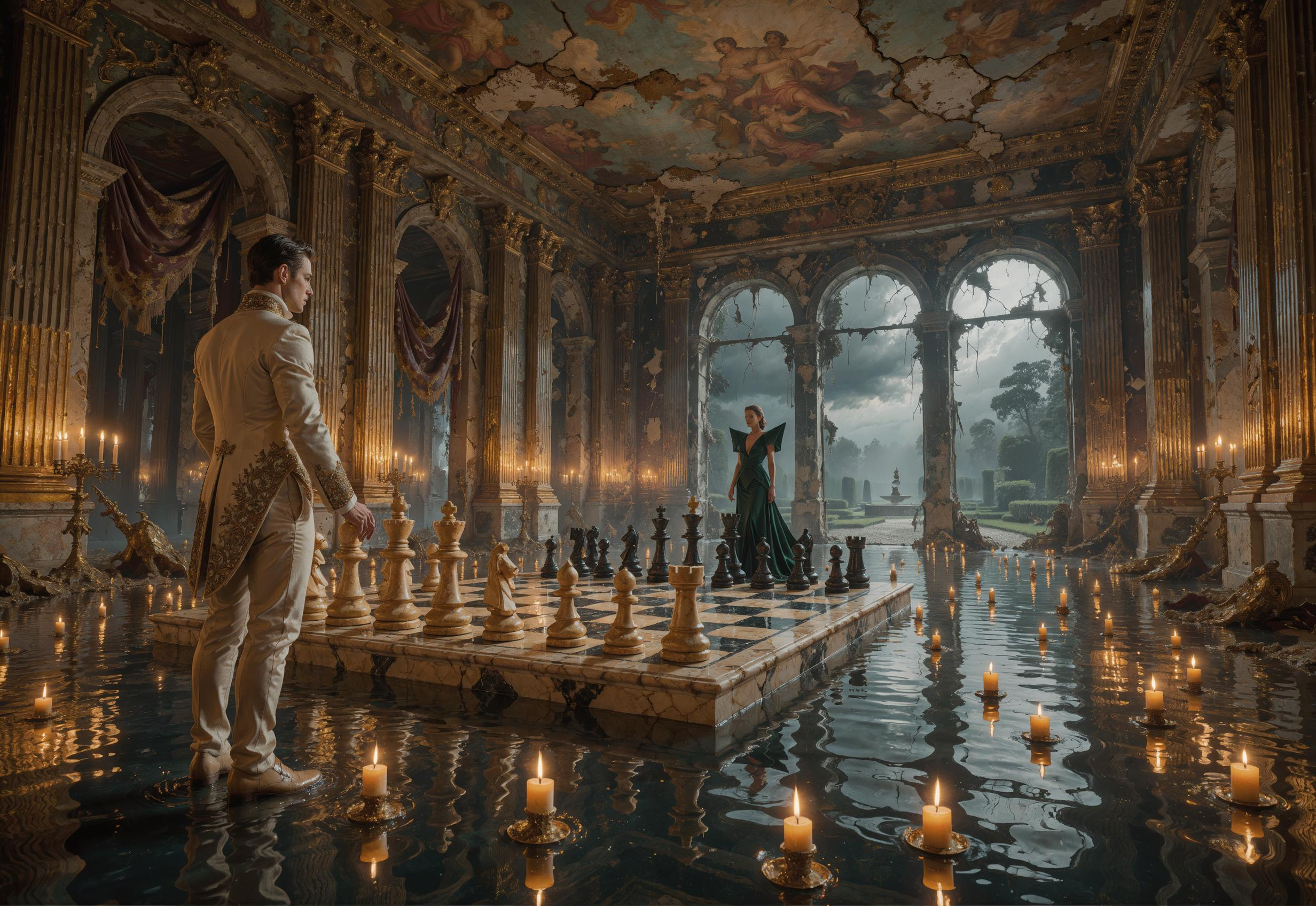 Flooded Ballroom Chess Match