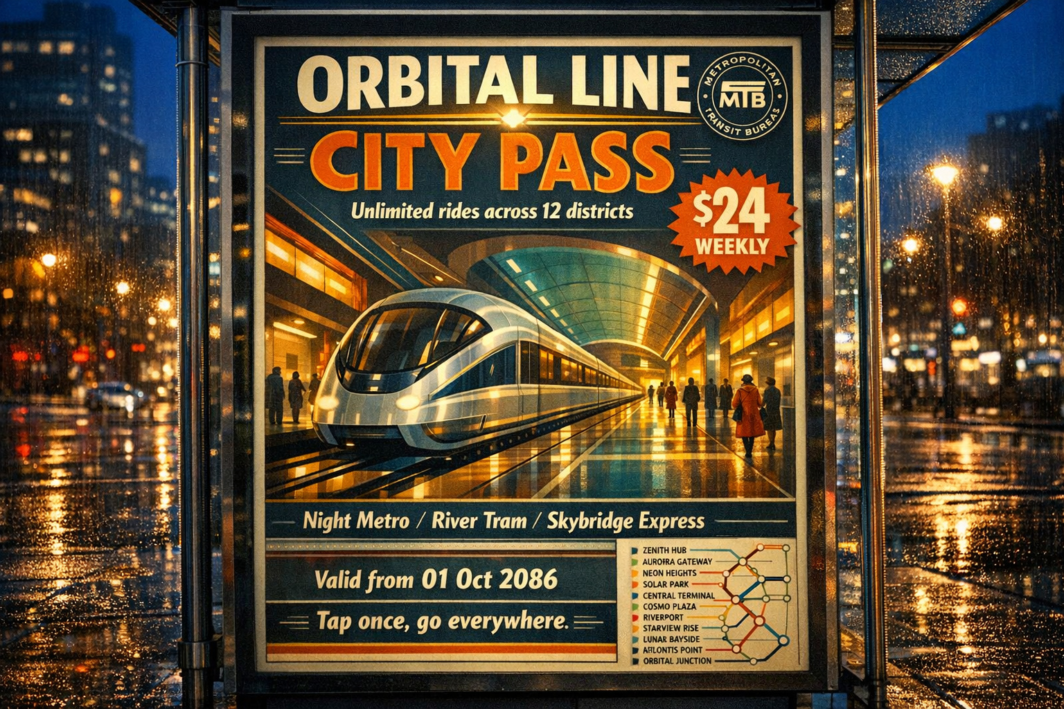 Retro-Futurist Metro Poster