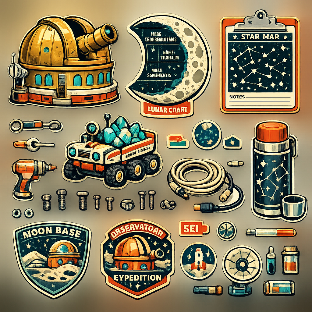 Retro-Futurist Observatory Sticker Sheet