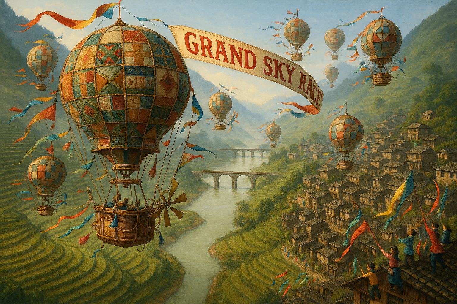 Patchwork Airship Regatta Panorama