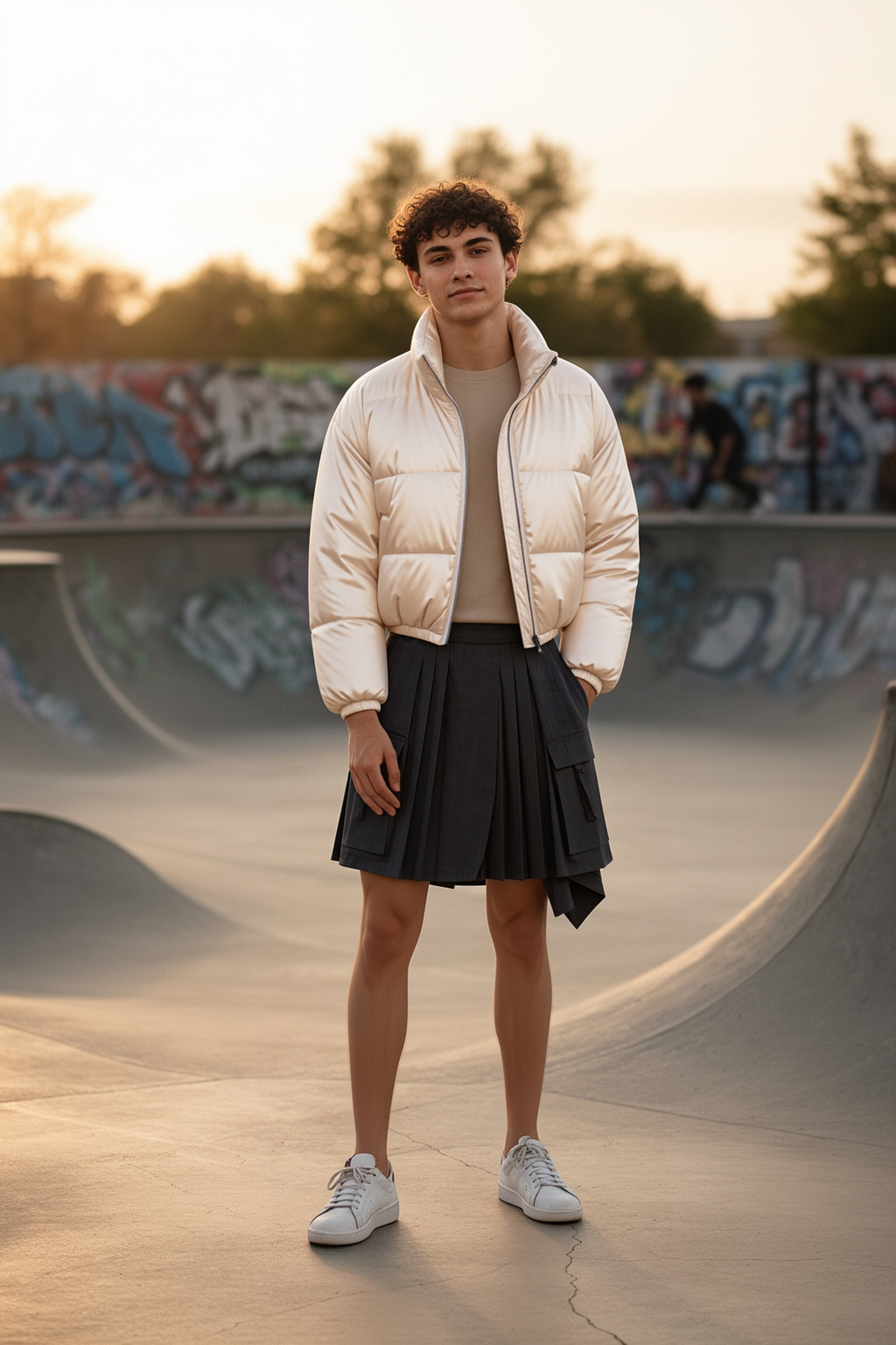Concrete Skatepark Layered Outfit