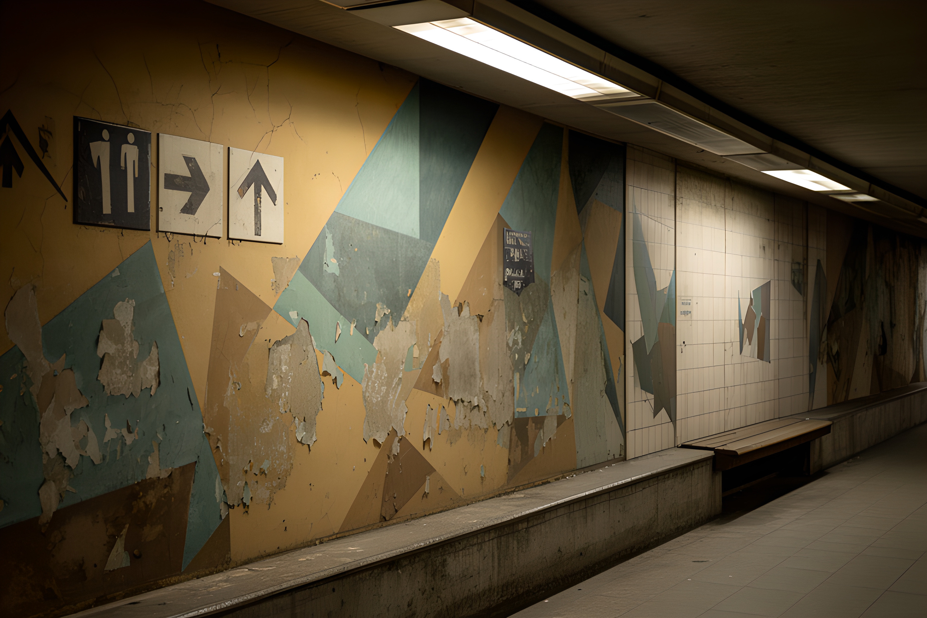 Weathered Station Mural Fragments