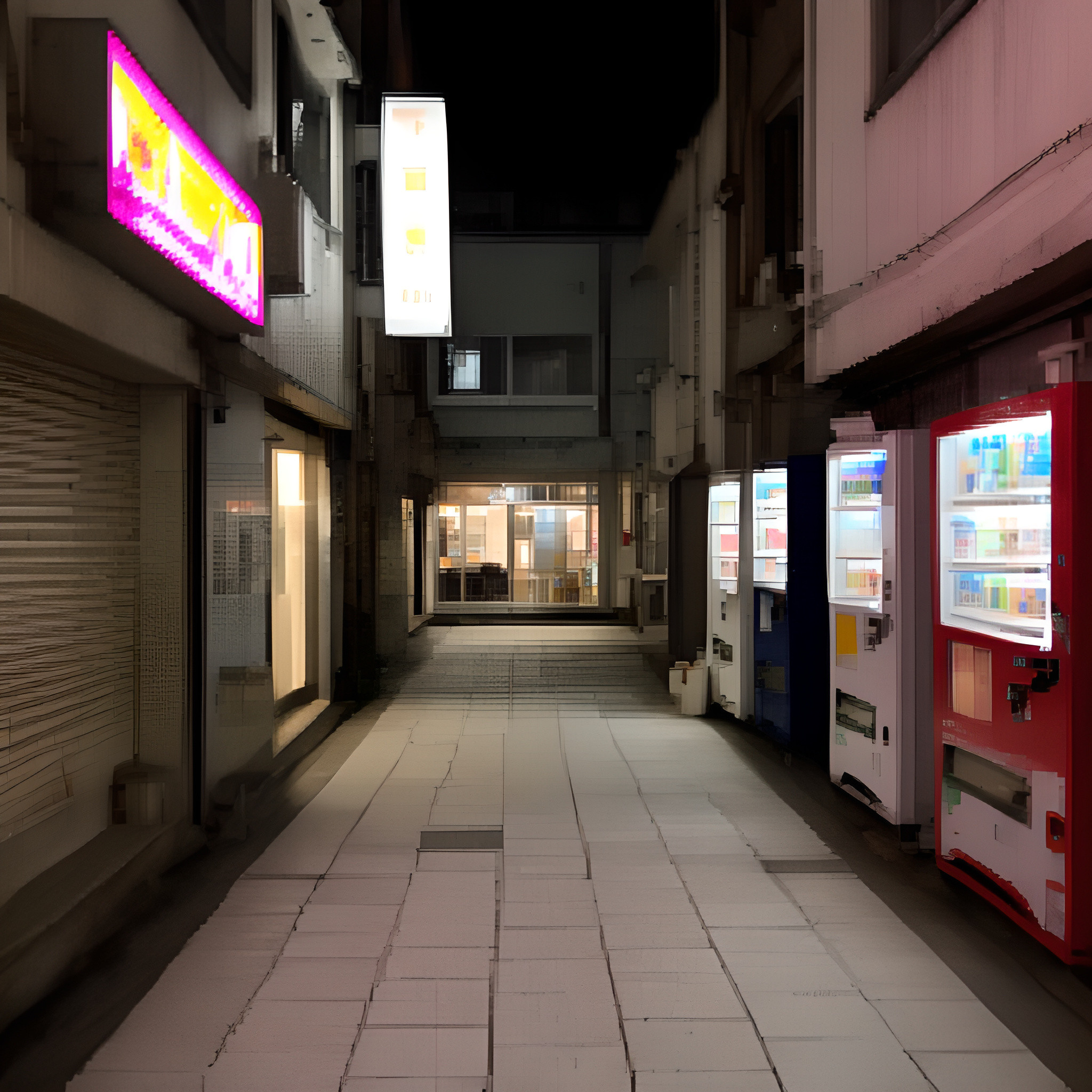 Pixelated Arcade Alley Sign