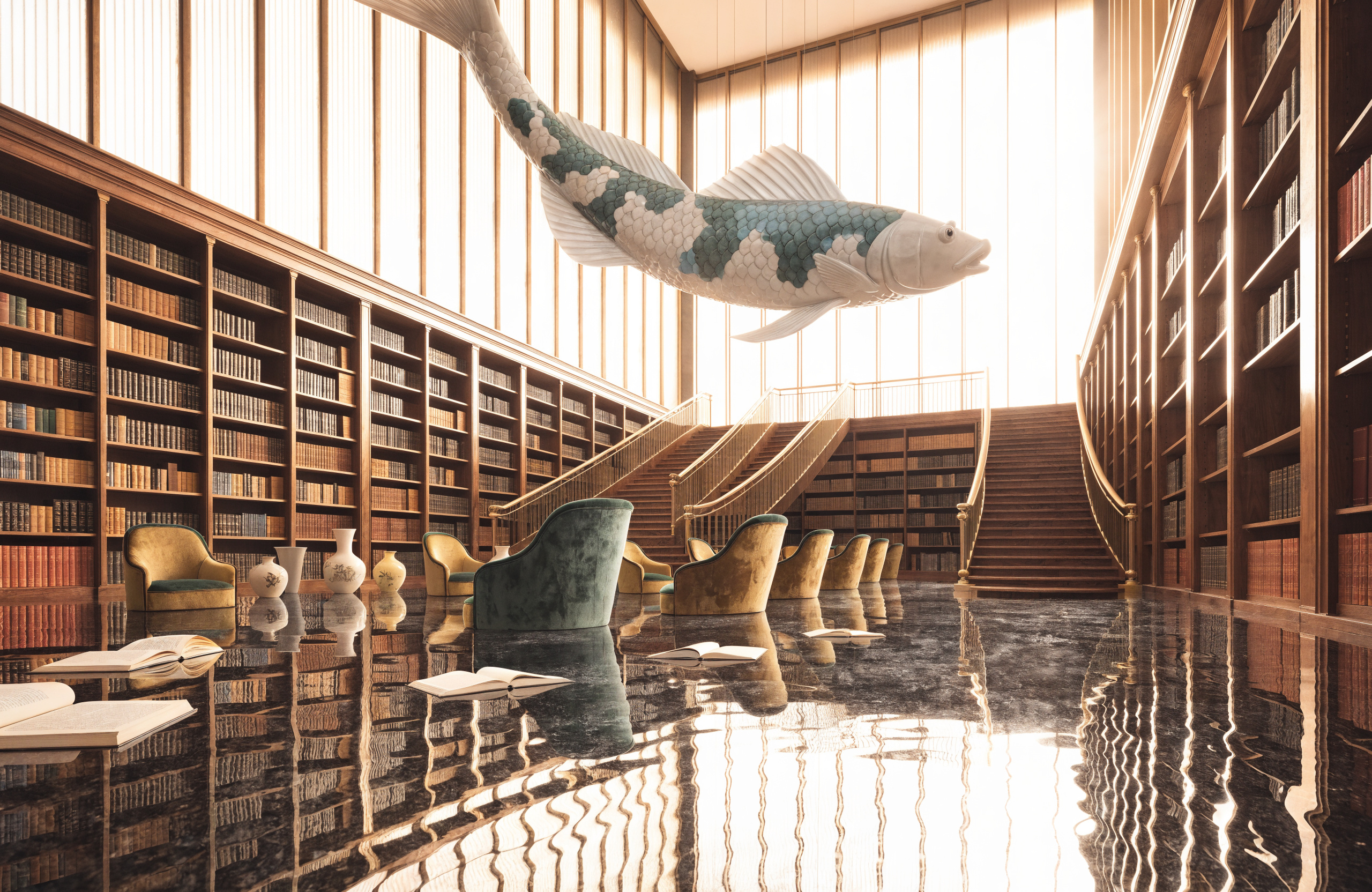 Porcelain Koi Library Hall