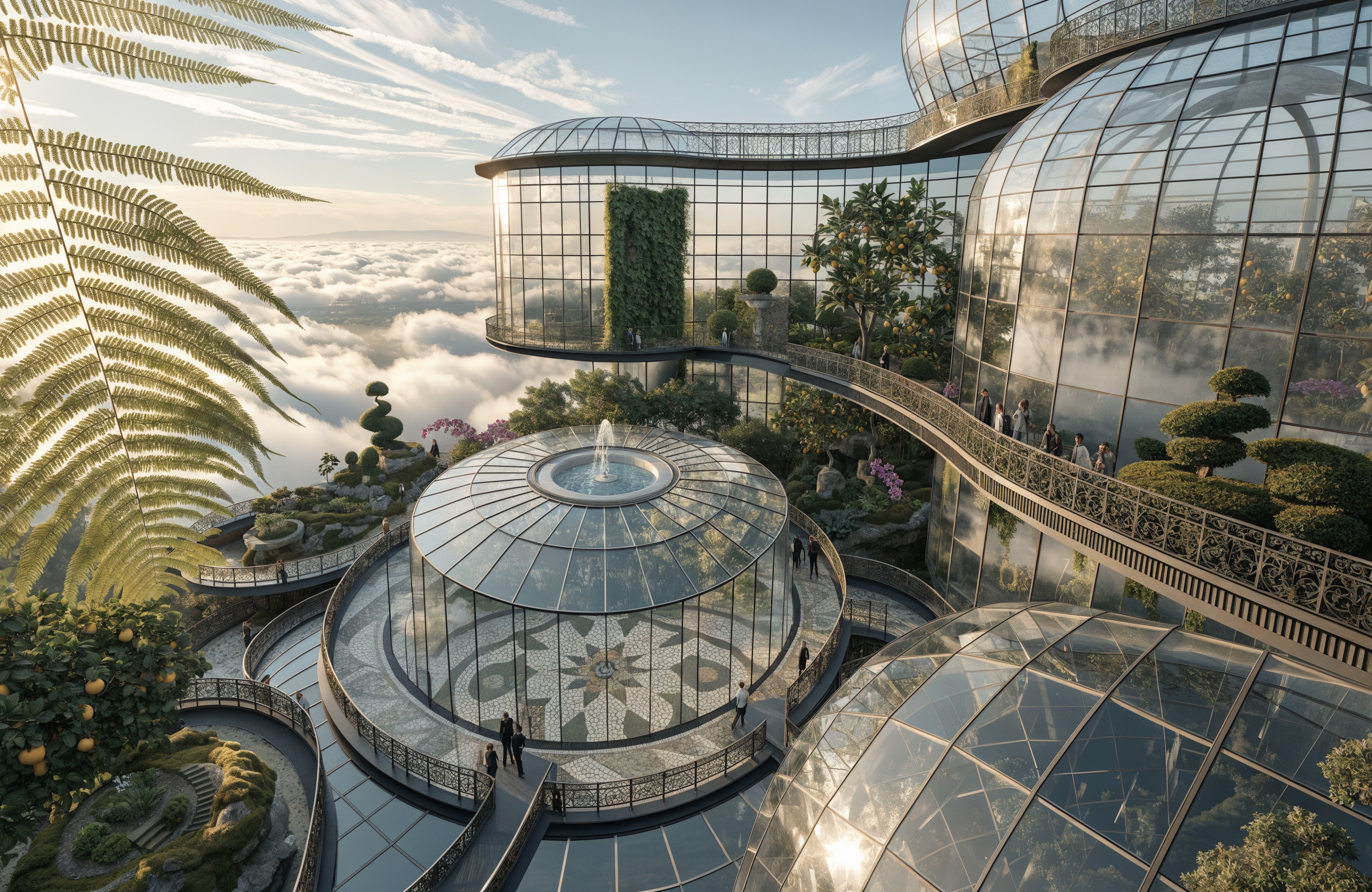 Aerial Glass Conservatory Maze