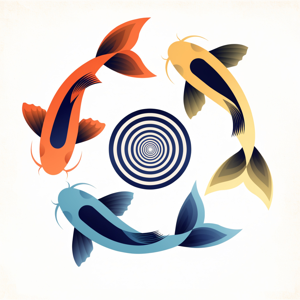 Geometric Koi Poster Design