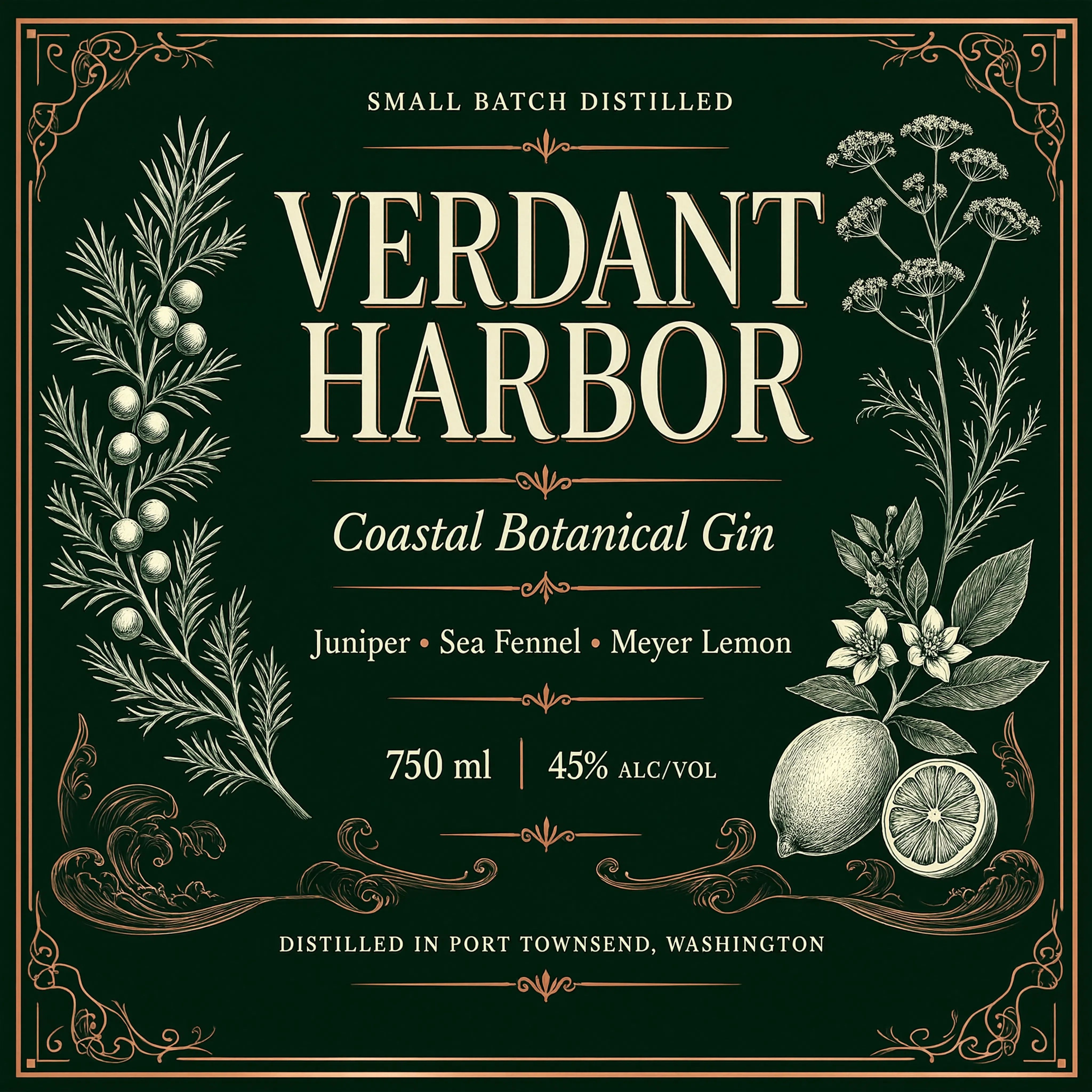 Botanical Gin Label Design