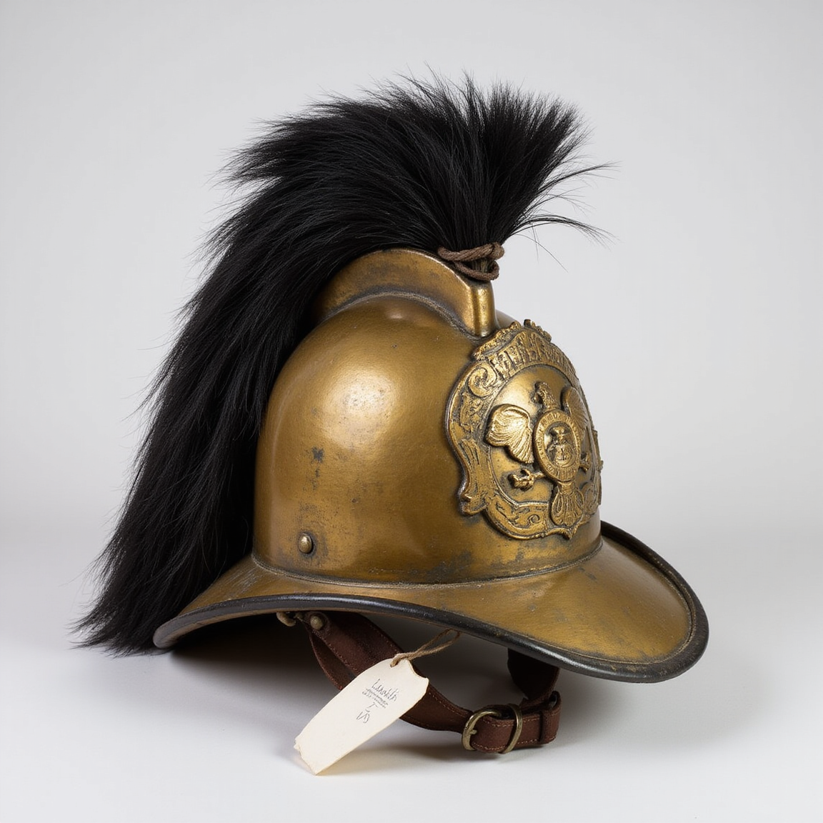 Restored Brass Fire Helmet Cutout