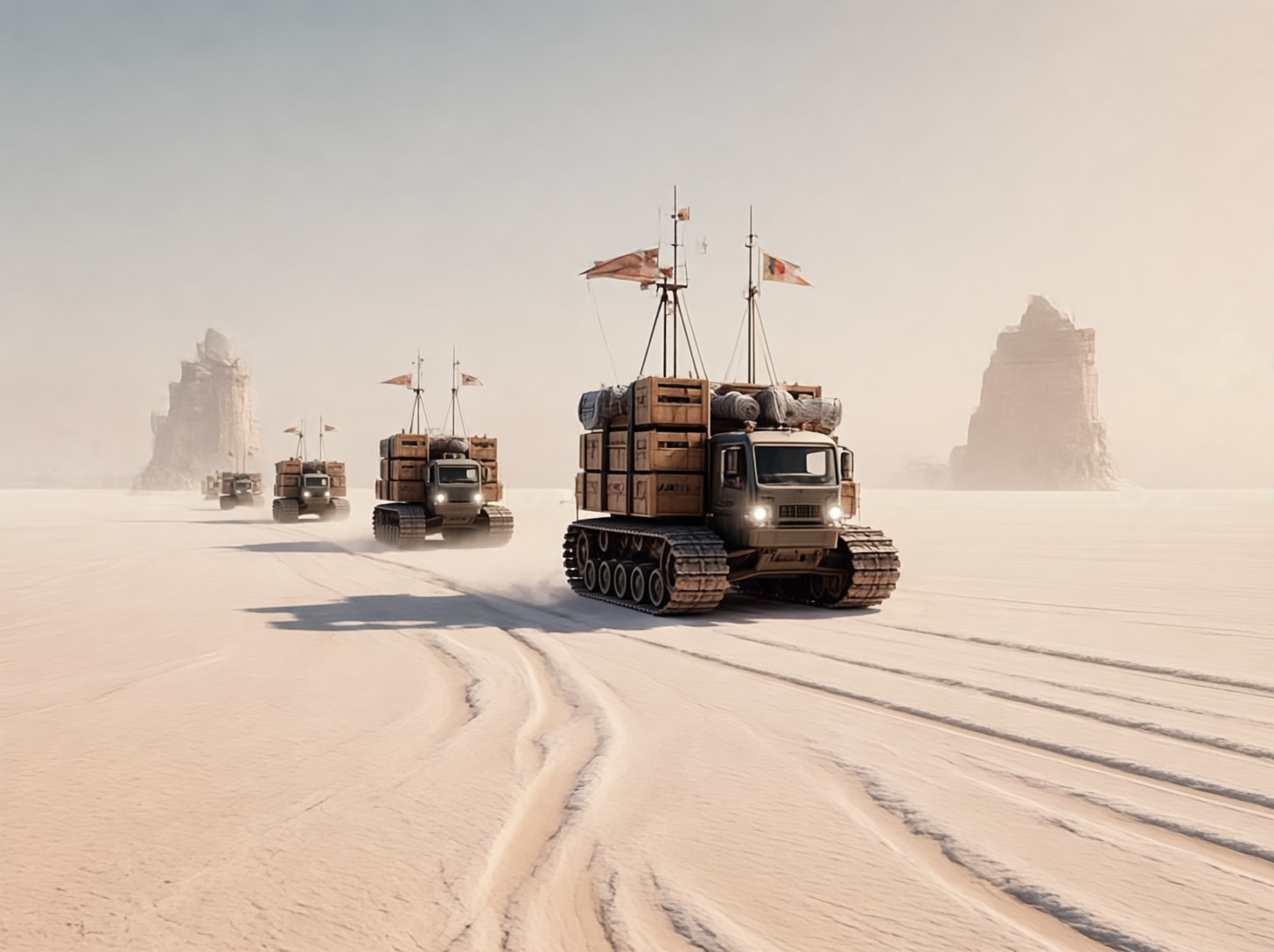 Wind-Carved Salt Flats Caravan