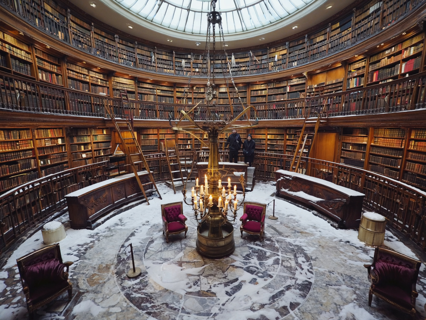 Ornate Icebound Library Atrium