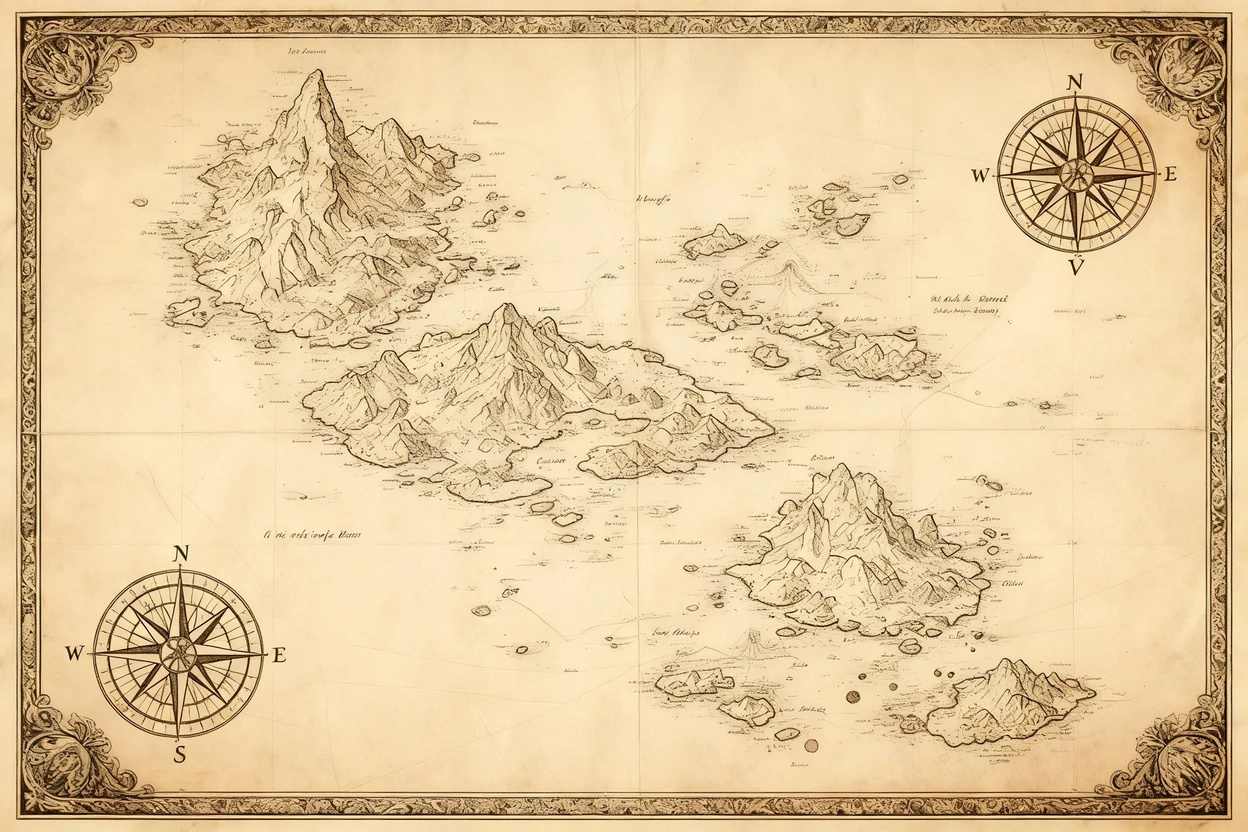 Antique Map Restoration Layout