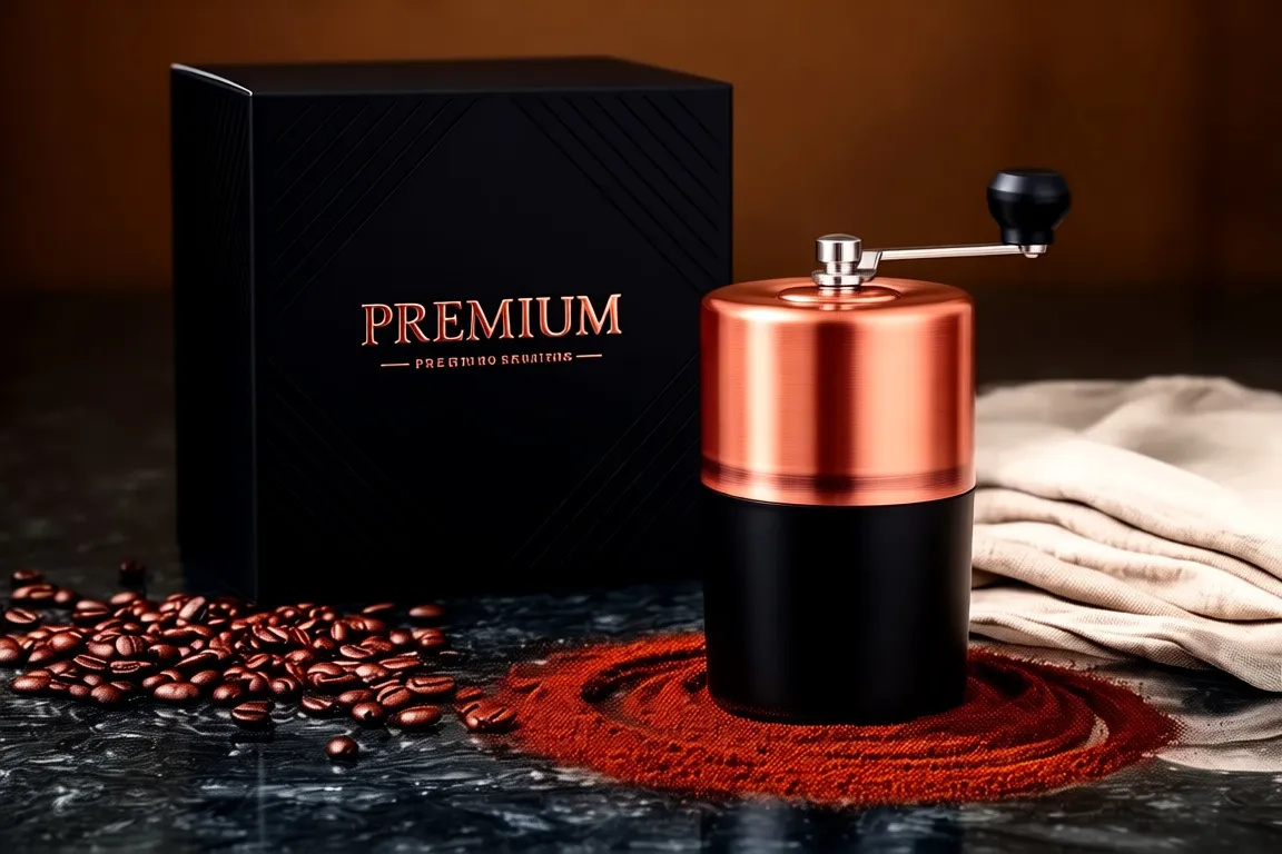 Copper Espresso Grinder Branding