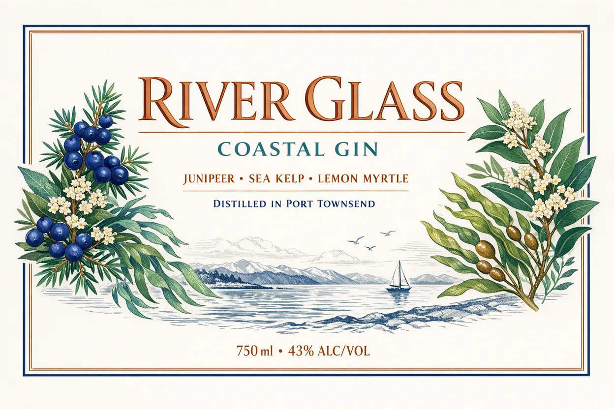 Coastal Gin Label Design