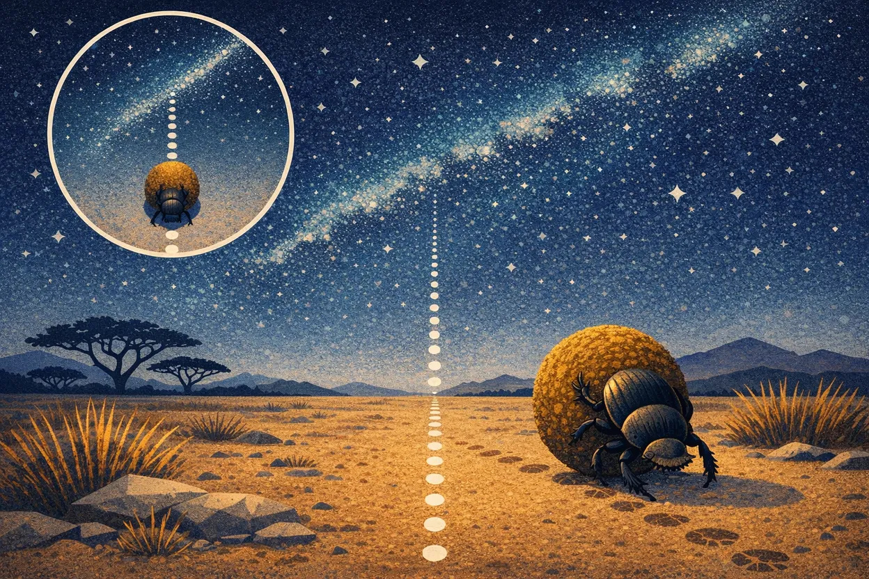 Dung Beetle Navigation Illustration