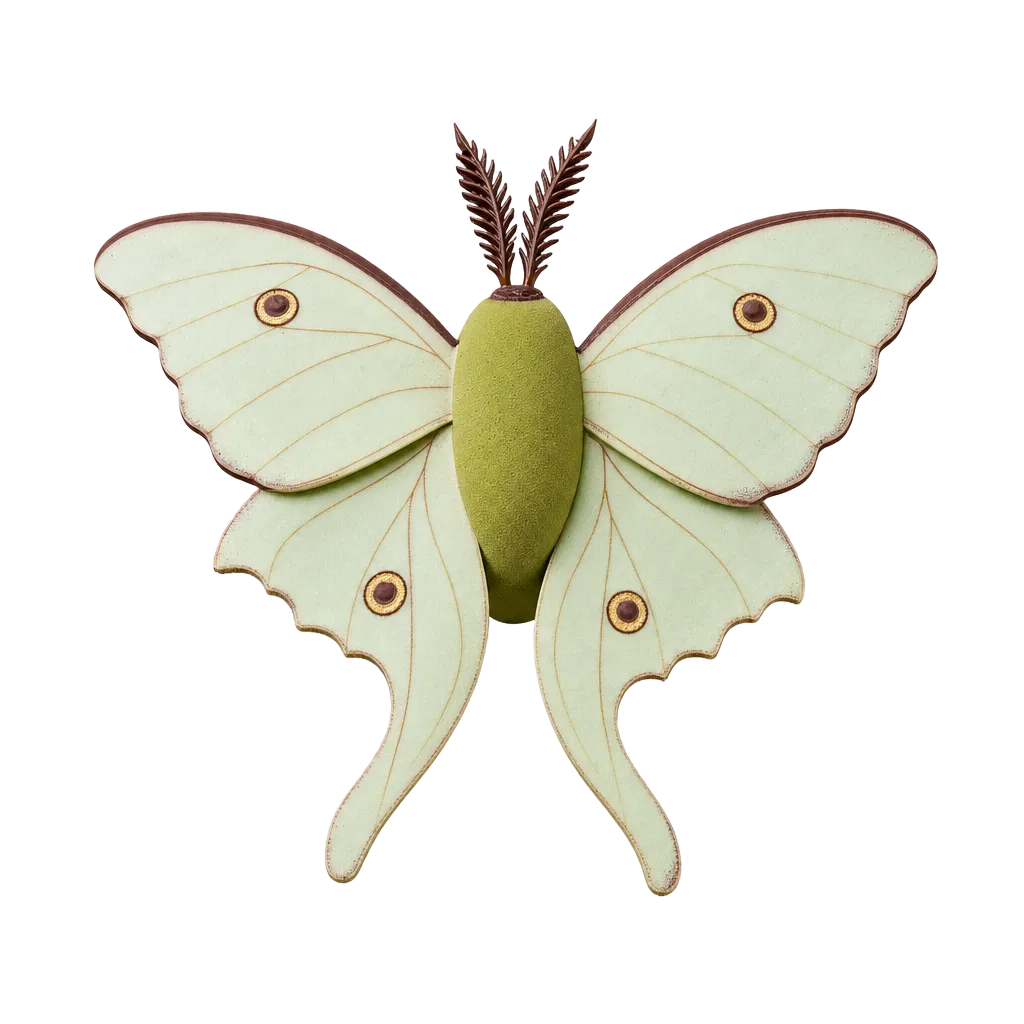 Luna Moth Pastry Menu Cutout