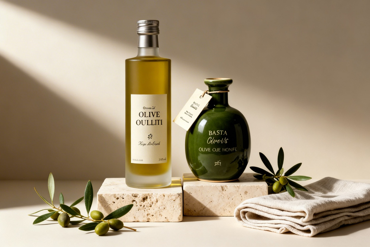 Sculptural Olive Oil Duo
