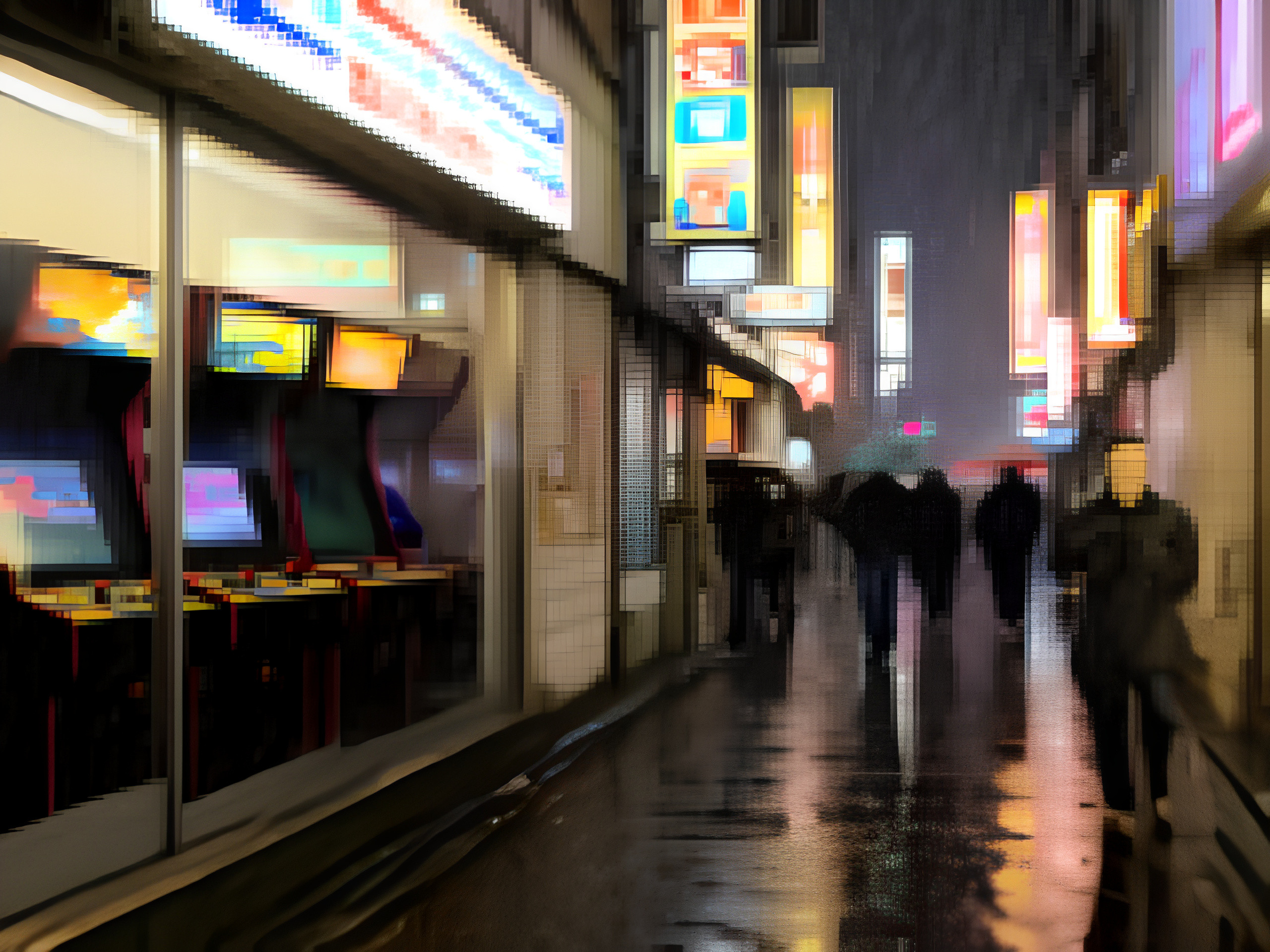 Pixelated Arcade Alley Scene
