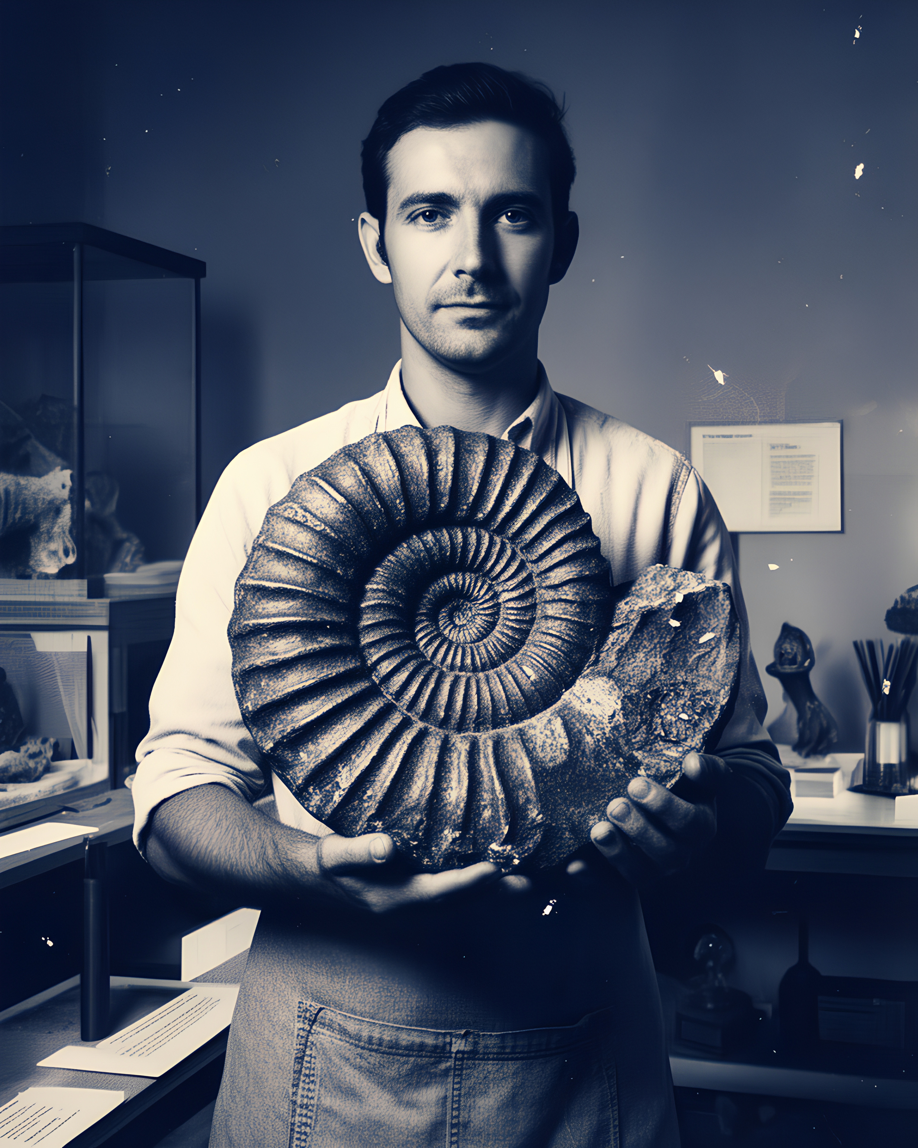 Cyanotype Fossil Exhibition Portrait