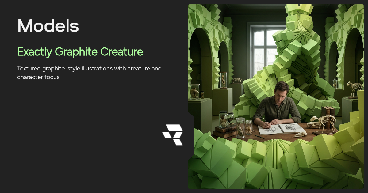 Exactly Graphite Creature AI Image Generator | Runware