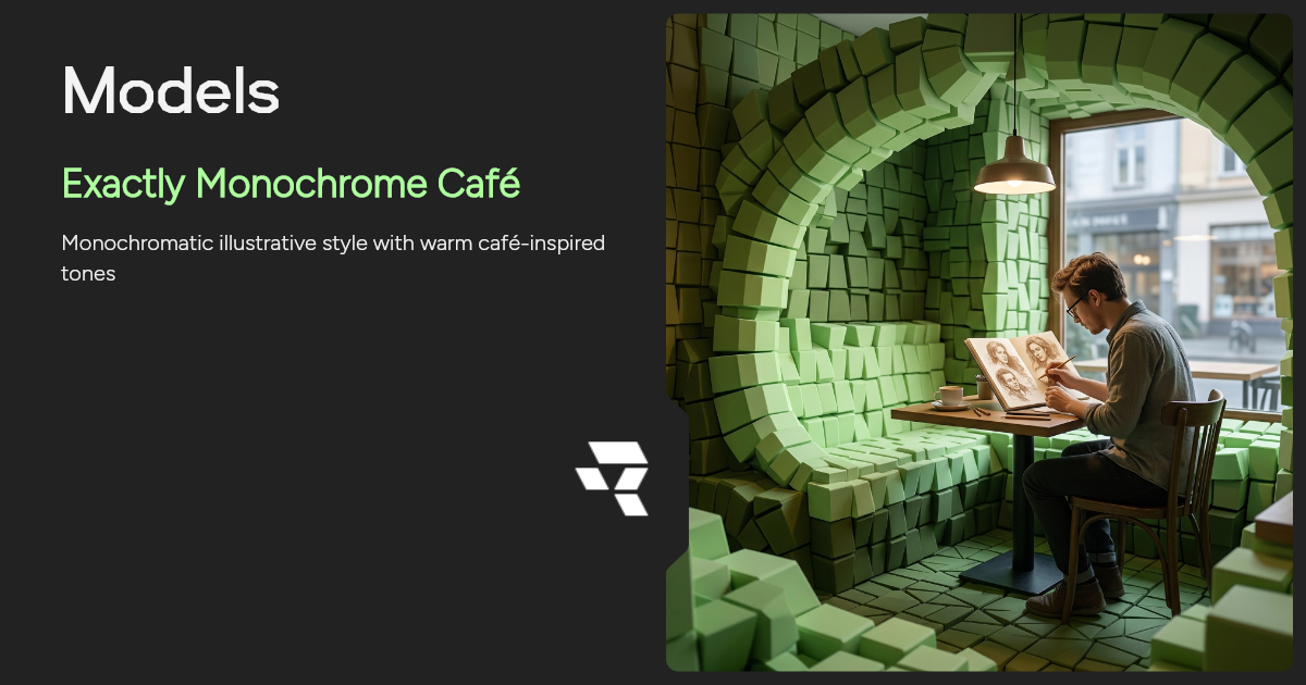 Exactly Monochrome Café AI Image Generator | Runware